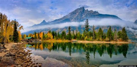 Grand Teton At Jenny Lake Panorama Fall Colors Hdr Photography By