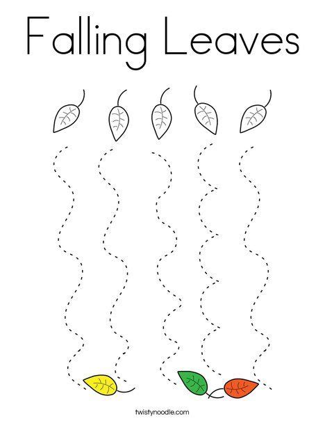 Falling Leaves Coloring Page Twisty Noodle Fall Preschool Activities
