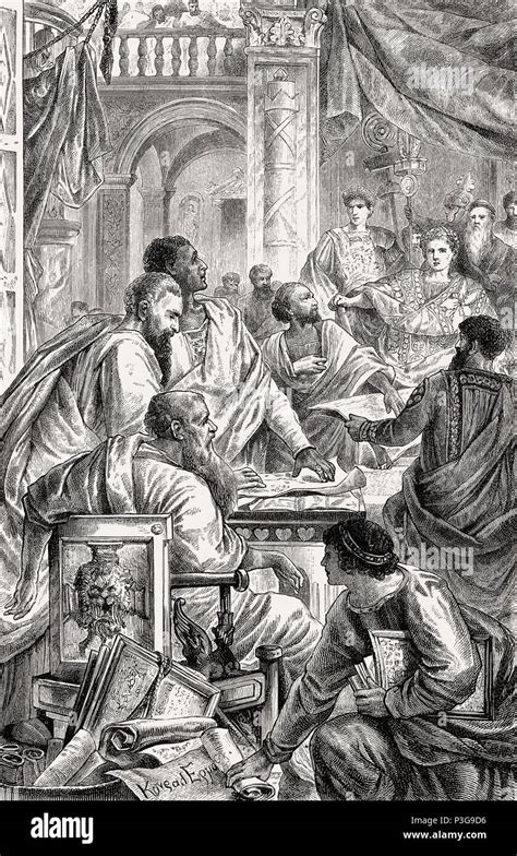 El Primer Concilio De Nicea Por El Emperador Romano Constantino I En