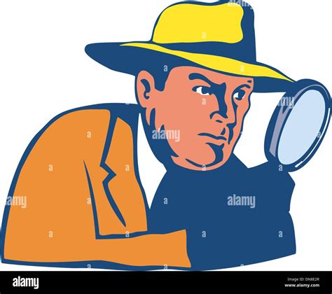 Detective With Magnifying Glass Stock Vector Image And Art Alamy