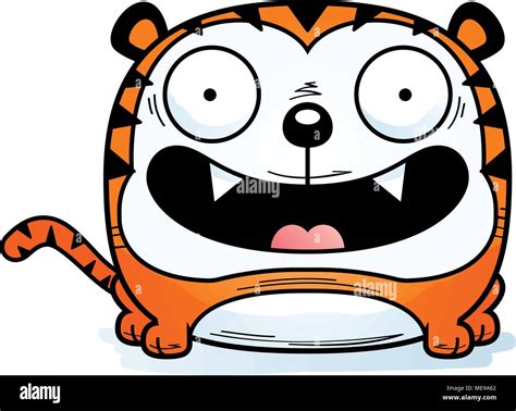 Una Caricatura De La Ilustraci N De Un Tigre Sonriendo Imagen Vector De