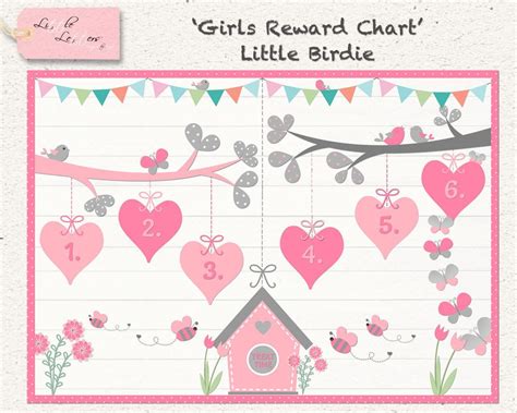 Toddler Reward Chart Girl Behavior Chart Homework Chore Etsy