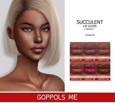 Gpme Succulent Lip Gloss Darkskin Sims 4 Cc Skin Sims 4 Makeup Sims