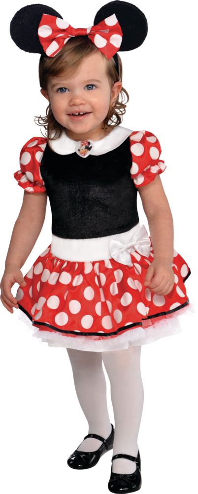 Infant Disney Minnie Mouse Red White Polka Dot Overall Dress With Headband Halloween Costume