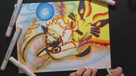 Naruto Bijuu Mode Zainartz Speed Drawing Youtube