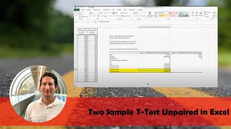 Posted on feb 14, 2019. Two Sample T-Test Unpaired in Excel - YouTube