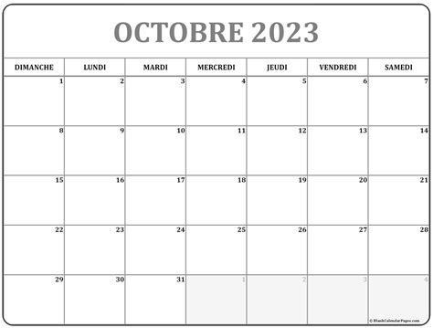 Octobre 2023 Calendrier Imprimable Calendrier Gratuit