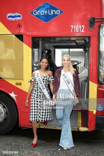 miss usa sarah rose summers and miss teen usa hailey colborn take their first double decker ride