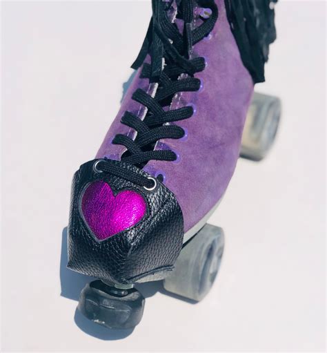 Roller Skate Toe Guards Black Leather With Metallic Pink Etsy Australia