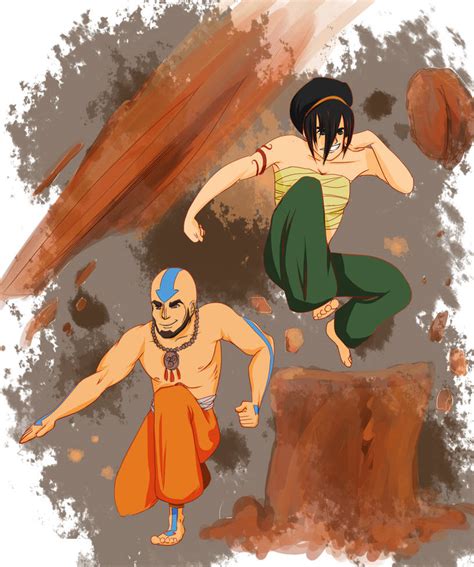 Aang And Toph Earthbending By Thezeldadweeb On Deviantart