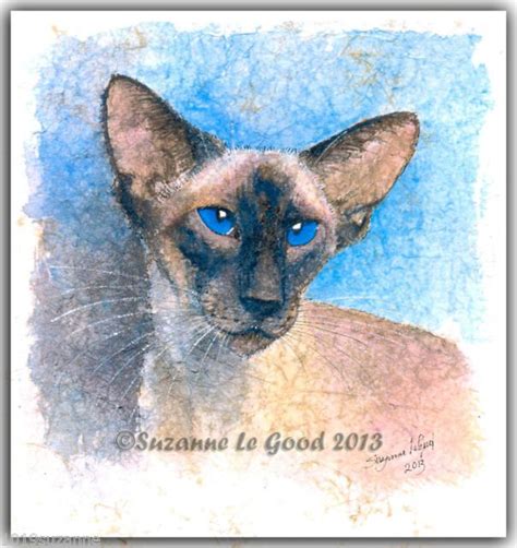 Large Limited Edition Siamese Cat Painting Print From Original Suzanne