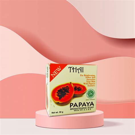 Thai New Brightening Papaya Soap With Vitamin A C Dan E 50 Gr Pt