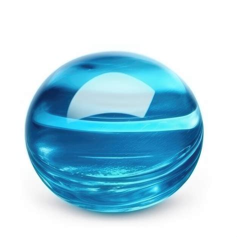 Premium Photo A Blue Glass Sphere With A White Background
