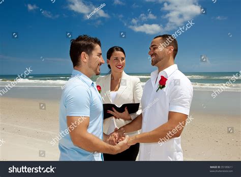 Two Gay Men Married In Wedding Ceremony Stock Photo Shutterstock