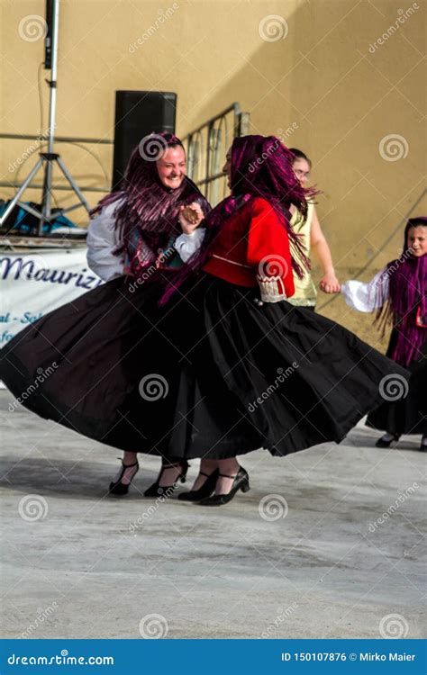 Sardinian Group Dance With Typical Clothes And Folklore Editorial Photo