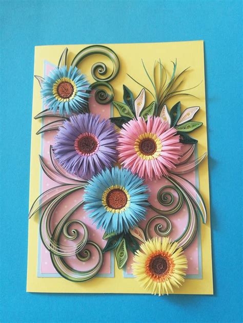 Quilling Card Greeting Card Handmade Quilling Card Birthday Etsy Paper Quilling Patterns