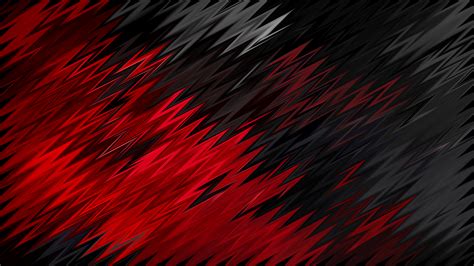 Red Black Sharp Shapes 4k