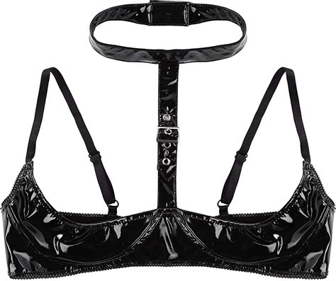 Jp Iefiel Womens Leather Bra Erotic Underwear Open Cup Bra