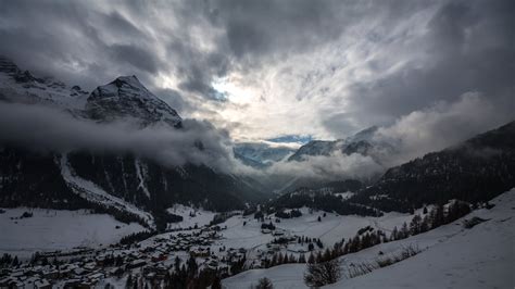 Nature Landscape Clouds Mountain Snow Mist Wallpapers Hd Desktop