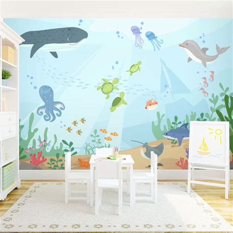 Removable Under The Sea Wall Mural For Kids Wallums