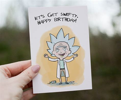 Funny Happy Birthday Printable Card Rick And Morty Birthday Card
