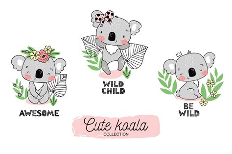 Cartoon Baby Koala Cute Jungle Animal Character Collection 1211913