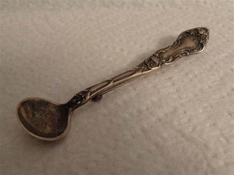 Sterling Silver Vintage Salt Spoon Pin Etsy Uk