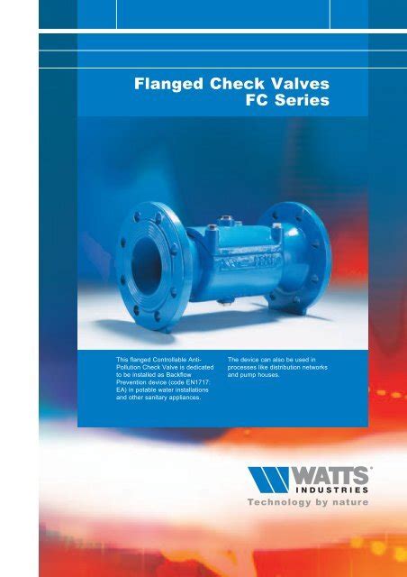 Flanged Check Valves Fc Series Watts Industries