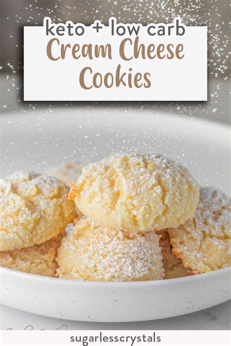 Fluffy Keto Cream Cheese Cookies Sugarless Crystals In 2021 Cream