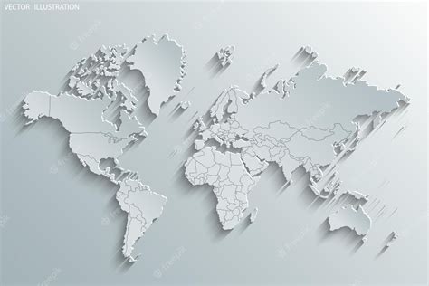 Premium Vector Political Map Of The World Gray World Mapcountries