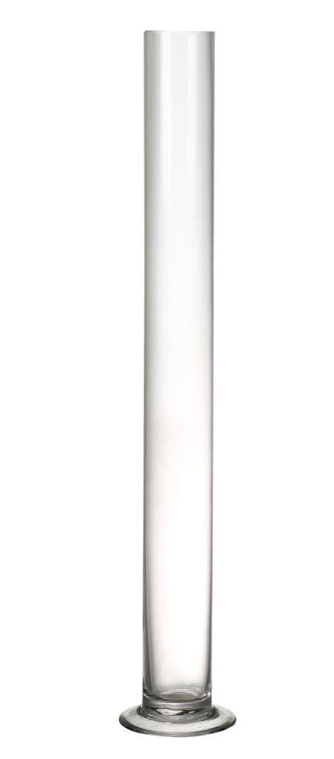 Tesco Direct Parlane Tall Clear Glass Narrow Vase With Base H500mm X 50mm Clear Glass Glass