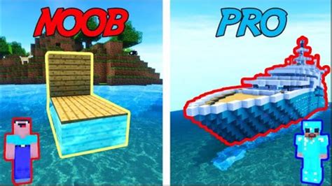 Minecraft Noob Vs Pro Barcos En Minecraft Youtube