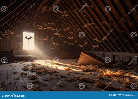 Bat Droppings Scattered Across Attic Floor Stock Image Image Of