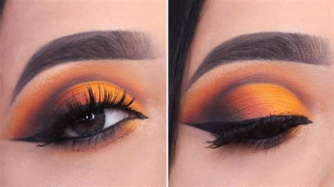 Yellow Cut Crease Eye Makeup Warm Toned Eye Makeup Tutorial Step By