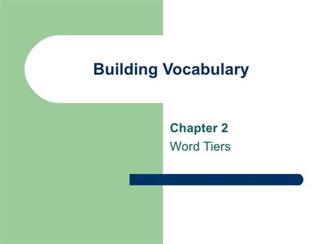 Vocabulary chapter 2 word tiers | Vocabulary, Words, Vocabulary building