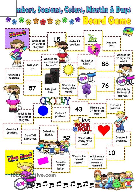 Months Days Colors And Seasons Board Game Éducation Que Jadore