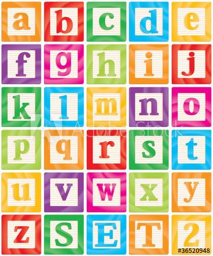 Vector Baby Blocks Set 2 Of 3 Small Letters Alphabet With Images