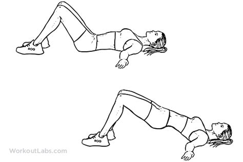 Hip Raise Butt Lift Bridge Exercise Guide Workoutlabs Hip Raises Thigh Exercises