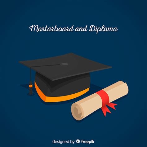 Free Vector Graduation Cap And Diploma With Flat Design