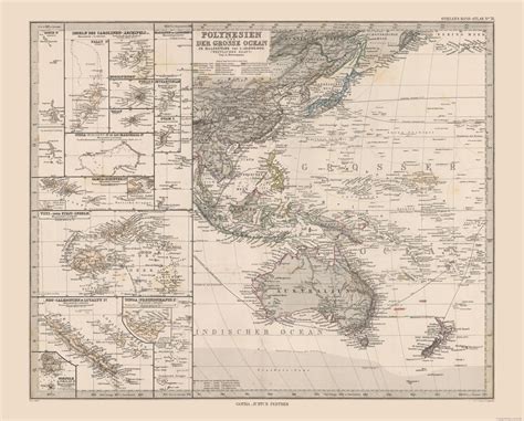 Oceania Polynesia Stieler 1885 2300 X 2857 Glossy Satin Paper