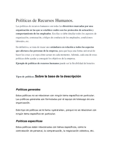 Doc Políticas De Recursos Humanos Delkeny Rafael
