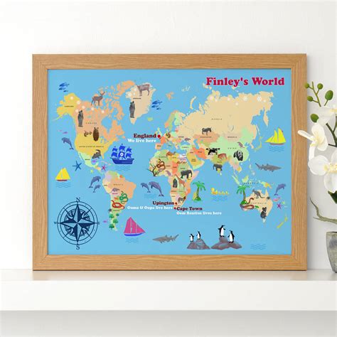 Personalised Childs World Map Print By Cherry Pete
