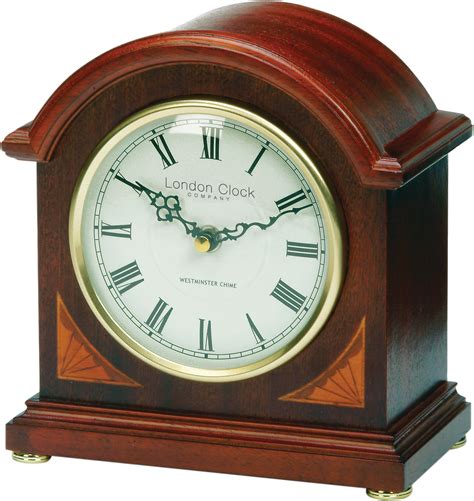 London Clock Company Napoleon Mahogany Wood Westminster Chime Mantel