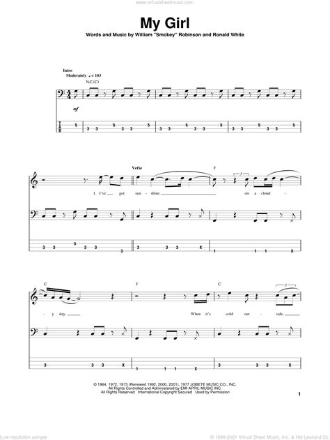 Learn tonight, tonight by smashing pumpkins and save 10% on fender gear. Temptations - My Girl sheet music for bass (tablature) (bass guitar)