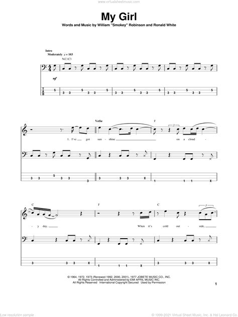 Learn tonight, tonight by smashing pumpkins and save 10% on fender gear. Temptations - My Girl sheet music for bass (tablature) (bass guitar)