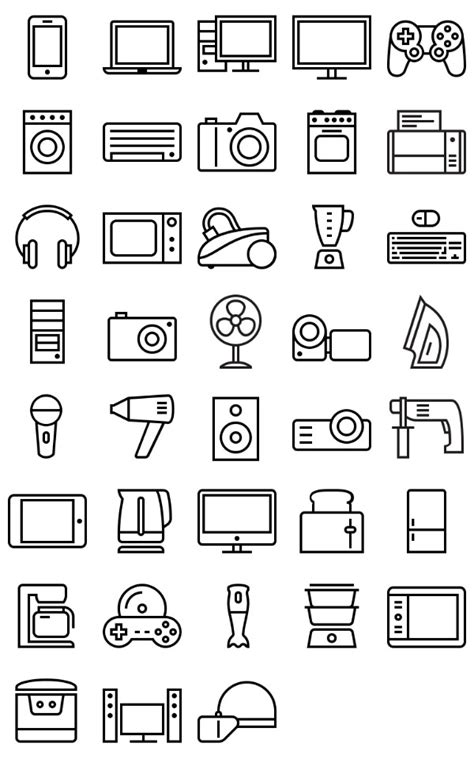 Kitchen Appliances Computers And Electronics Icons Free Icon Packs