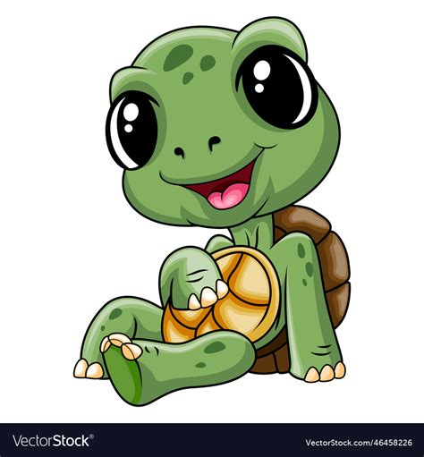 Cute Baby Turtle A Sitting Royalty Free Vector Image