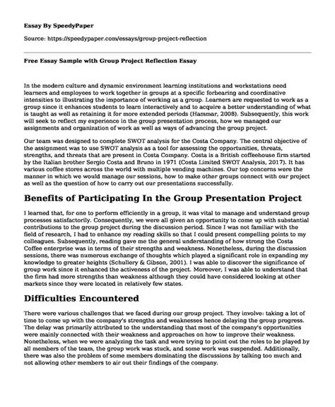📗 Free Essay Sample With Group Project Reflection
