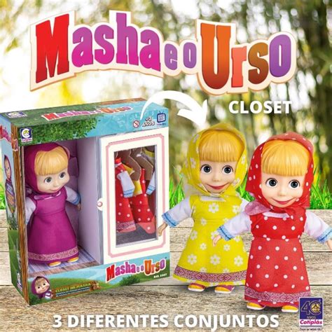Boneca Masha Closet Da Masha C Roupinhas Brinquedo Cotiplas Shopee Brasil