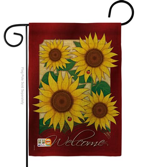 Welcome Sunflowers Burlap Impressions Decorative Garden Flag G154067